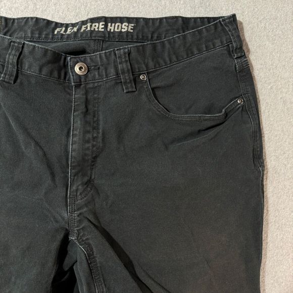 Duluth Trading Jeans Mens 38x32 Black Flex Workwear Solid Regular 5 Pocket - Picture 3 of 13